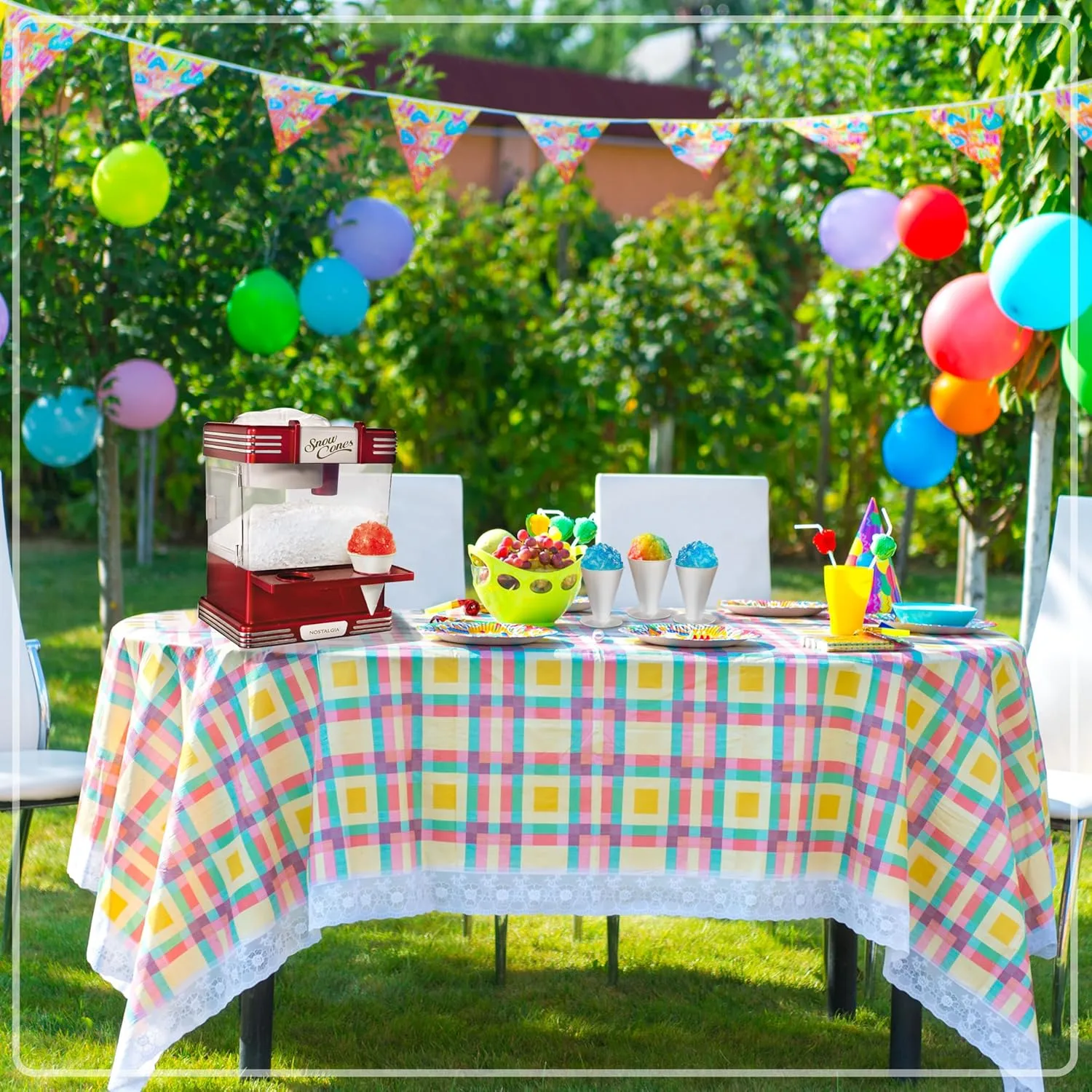 Nostalgia Snow Cone Shaved Ice Machine - Retro Table-Top Slushie Machine Makes 20 Icy Treats