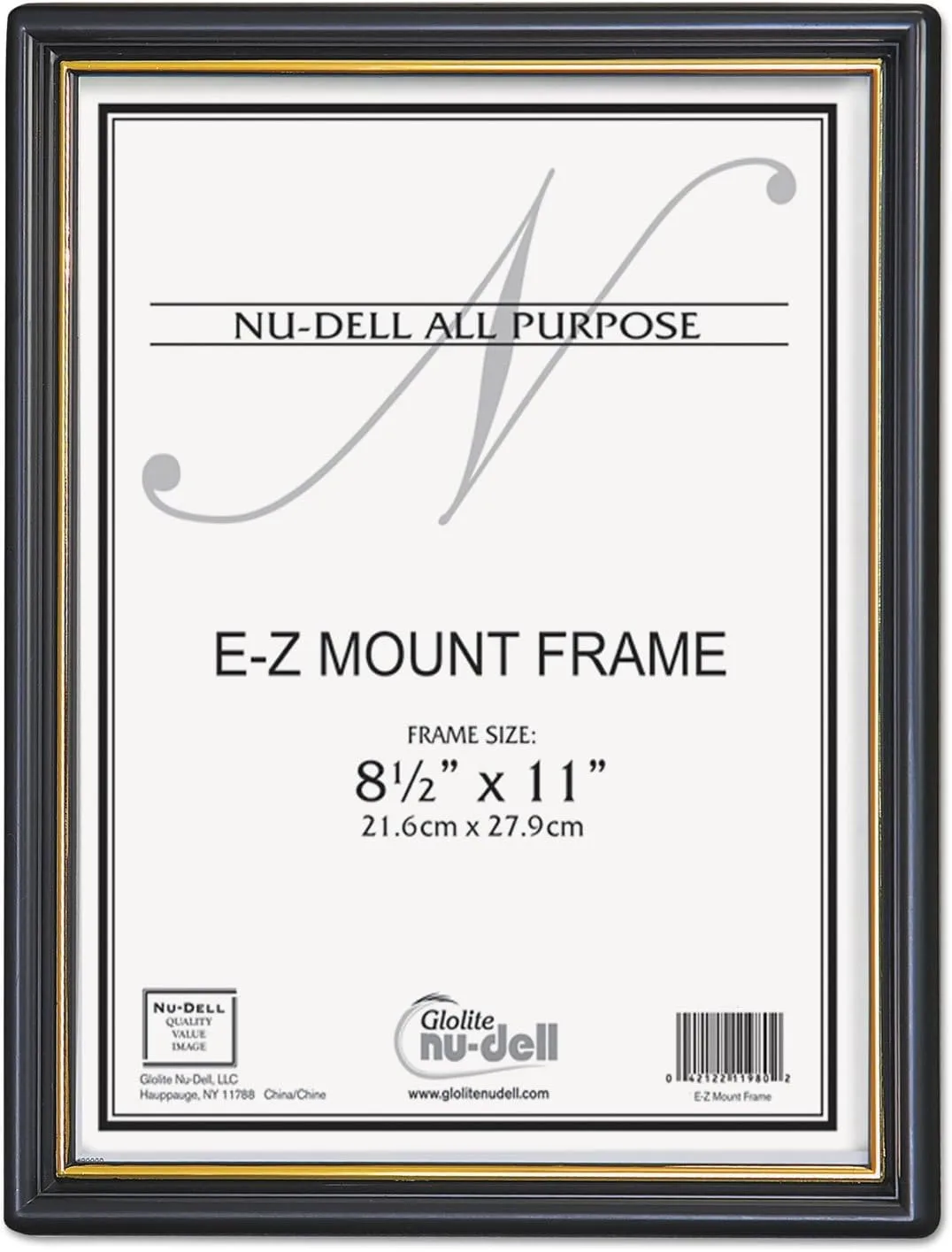 EZ Mount Document Frame, Plastic, 8-1/2 x 11, Black (5 Pack)