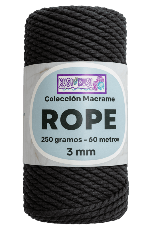 Macrame Rope 3Mm 101 Negro Paquete X 4 Ovillos X 250Gramos Macrame Rope 3Mm 101 Negro Paquete X 4 Ovillos X 250Gramos