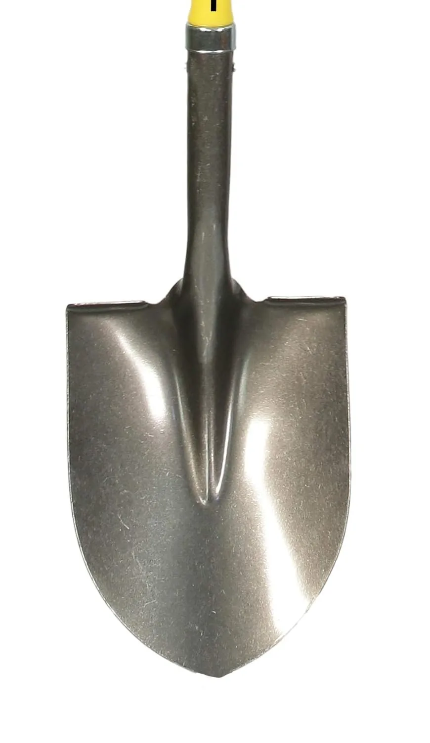 Nupla Ergo Round Point Garden Shovel Spade with Durable 27 inch Fiberglass Handle and 14 Gauge Heavy Duty Blade