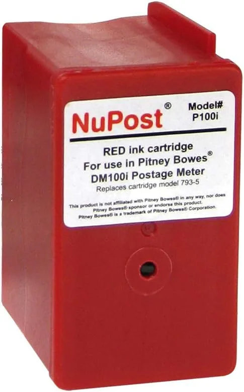 NuPost Red Postage Meter Ink Cartridge Replacement for Pitney Bowes 793-5, NPTP700, 3000 Yield