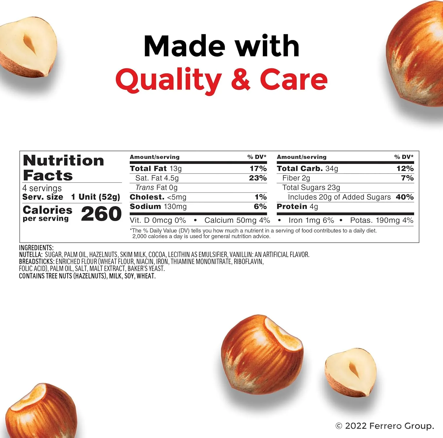 Nutella & GO! Hazelnut and Cocoa Spread with Breadsticks, Snack Cup, 1.8 oz Hazelnut 1.8 Ounce (Pack of 1)