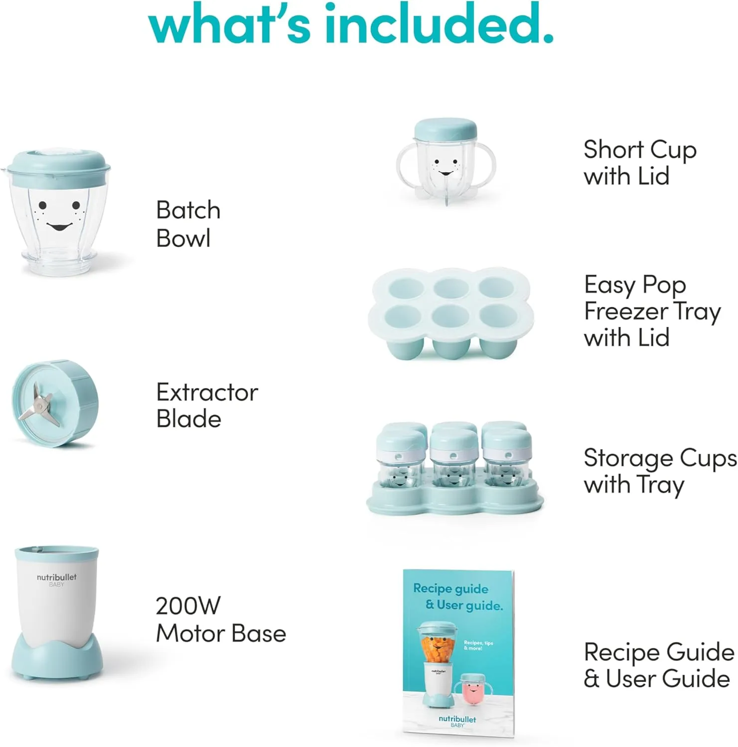 NutriBullet NBY-50100 Baby Complete Food-Making System, 32-Oz, White, Blue, Clear 32-oz.