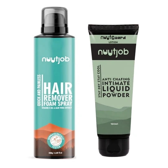 Nuutjob - Nuutjob Hair Removal Foam Spray & Nuutguard Liquid Powder Combo - Quick 200gm+100gm