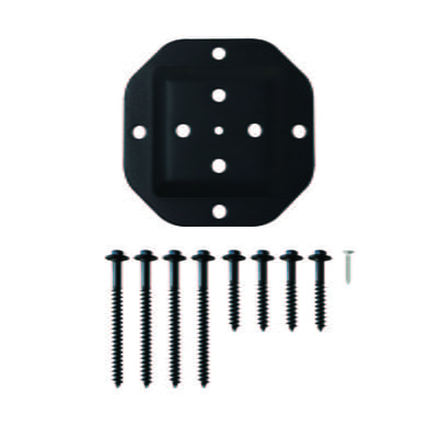 NUVO Black 4″x4″ Heavy Duty Wood Post Connector Plate NUVO Black 4″x4″ Heavy Duty Wood Post Connector Plate