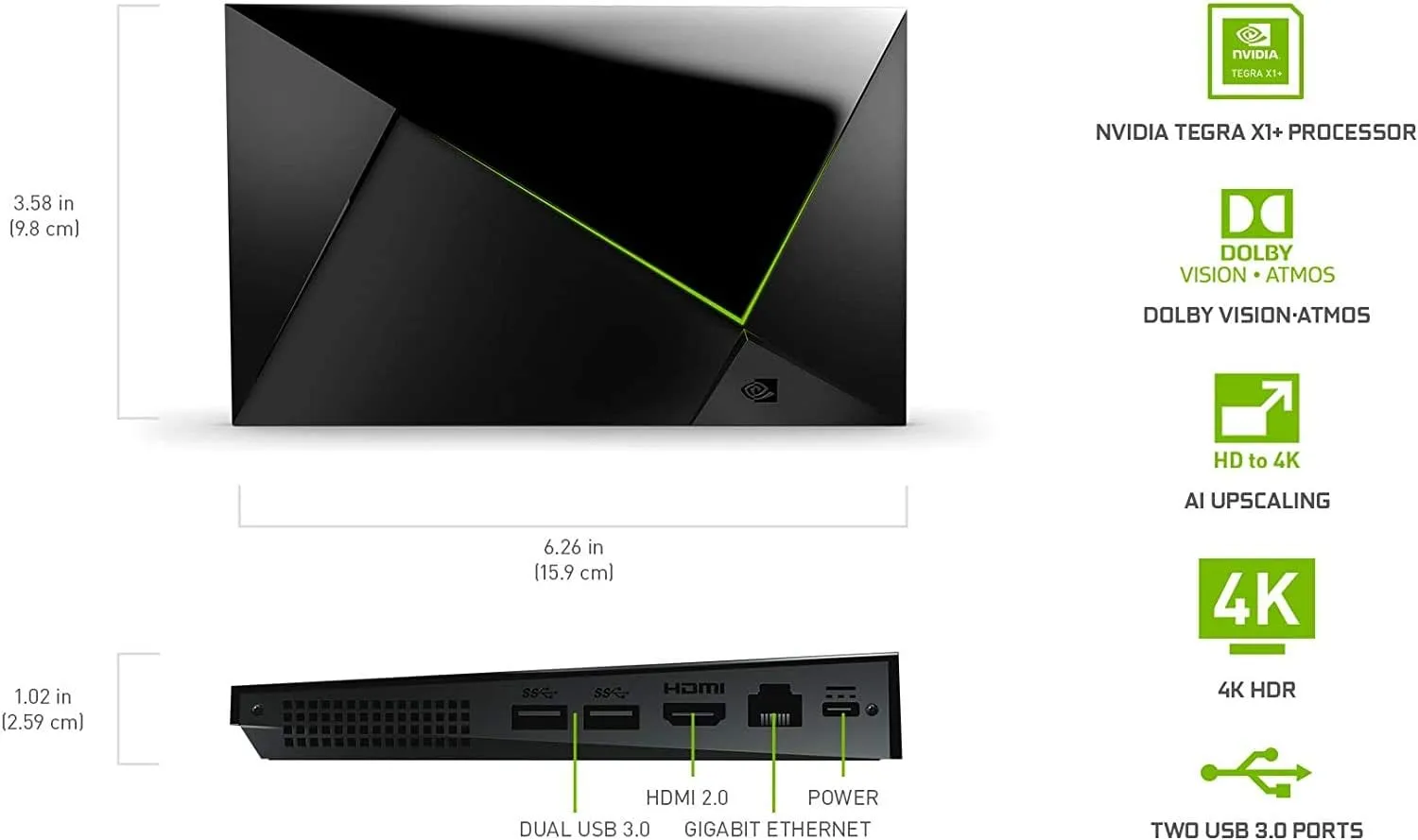 NVIDIA SHIELD Android TV Pro Streaming Media Player; 4K HDR movies, live sports, Dolby Vision-Atmos, AI-enhanced upscaling