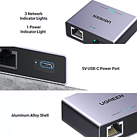 UGREEN 1-to-2 Gigabit Ethernet Splitter, 1000Mbps LAN Network Adapter