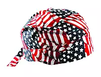 OccuNomix Assorted Colors Tuff Nougies Cotton Bandana, Pack of 1, Wavy Flag (TN6-WAV)