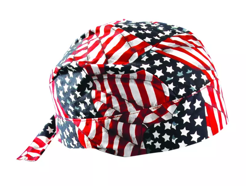 OccuNomix Assorted Colors Tuff Nougies Cotton Bandana, Pack of 1, Wavy Flag (TN6-WAV)