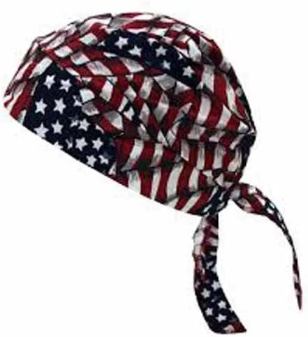 OccuNomix Wavy Flag Tuff Nougies Cotton Doo Rag Bandana, TN5-WAV