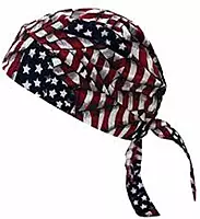OccuNomix Wavy Flag Tuff Nougies Cotton Doo Rag Bandana, TN5-WAV