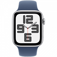 Apple Watch SE GPS + Cellular 40mm Silver Aluminium Case with Denim Sport Band - M/L,Model A2725