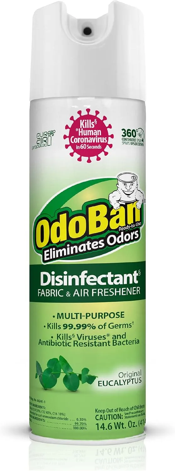 OdoBan Ready-to-Use 360-Degree Continuous Spray Disinfectant & Harsh Aroma Eliminator - (Pack of 1)