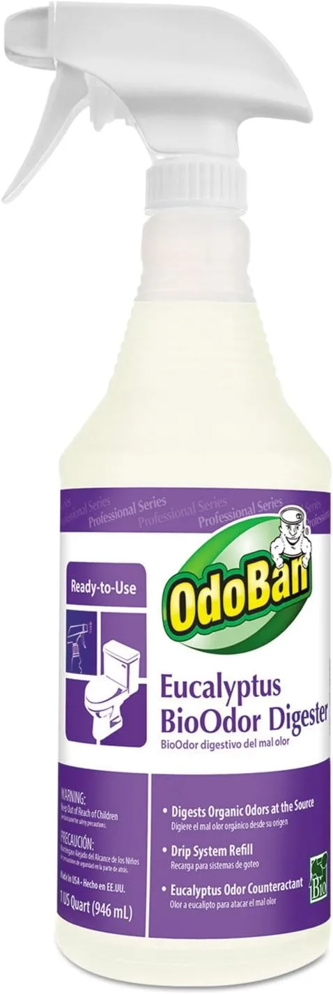OdoBan BioOdor Digester Spray, Eucalyptus Scent, 32 fl oz - 12/Carton