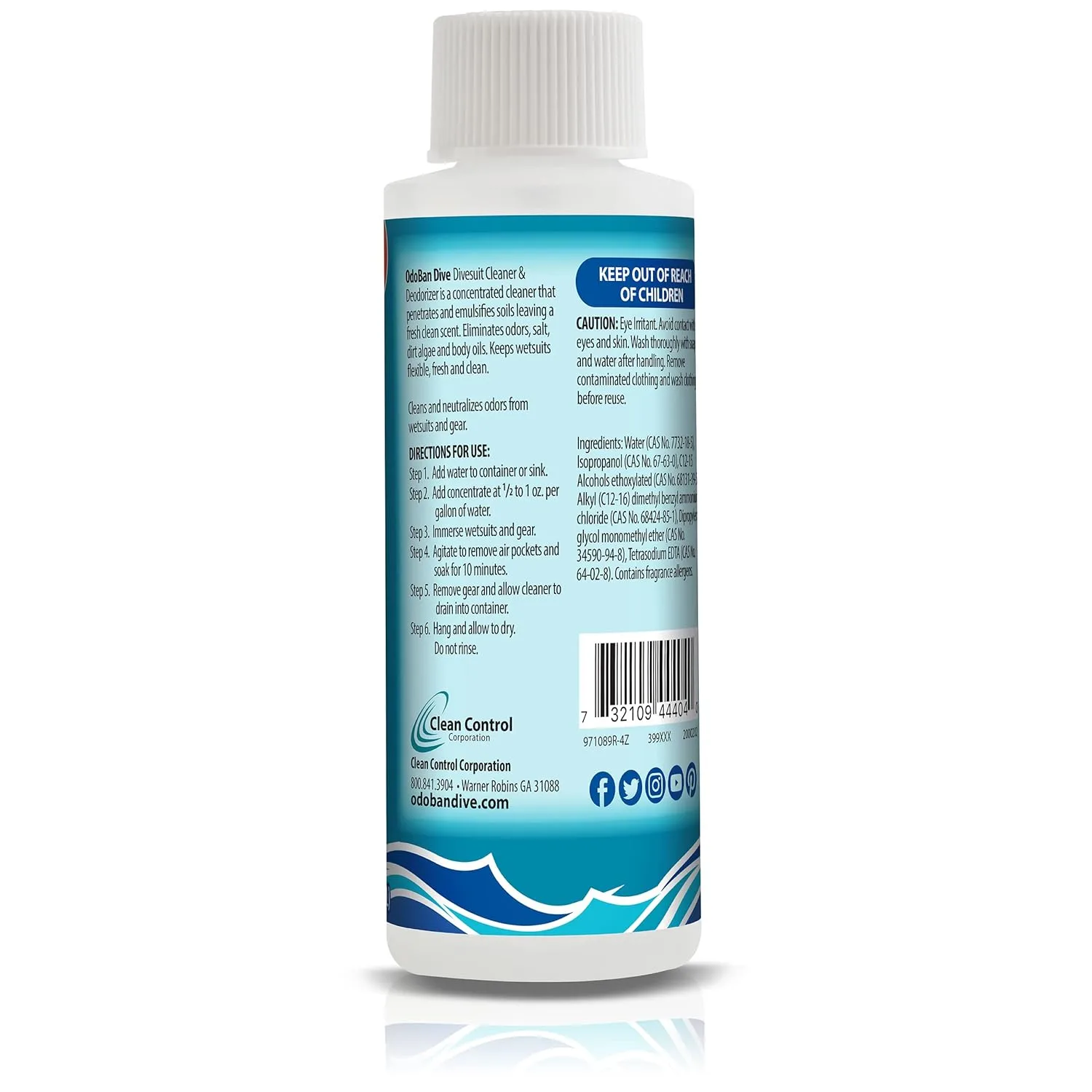 OdoBan Dive No-Rinse Wetsuit Cleaner Concentrate, Fresh Scent, 4 Oz