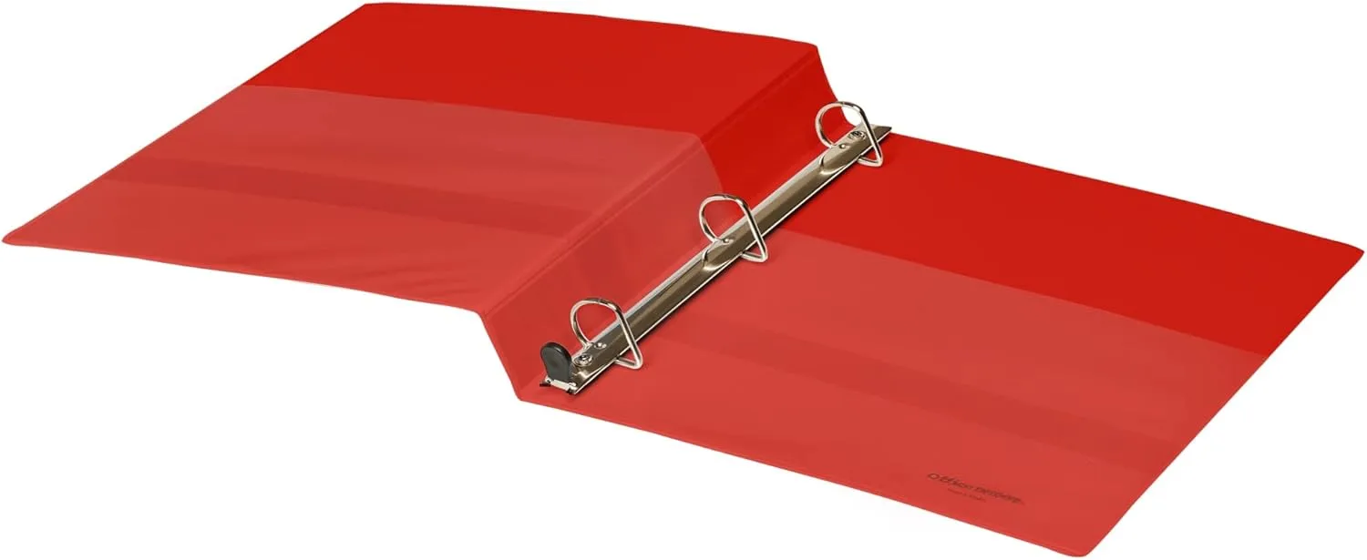 Office Depot Brand Heavy-Duty Easy Open D-Ring View Binder, 1" Rings, Red