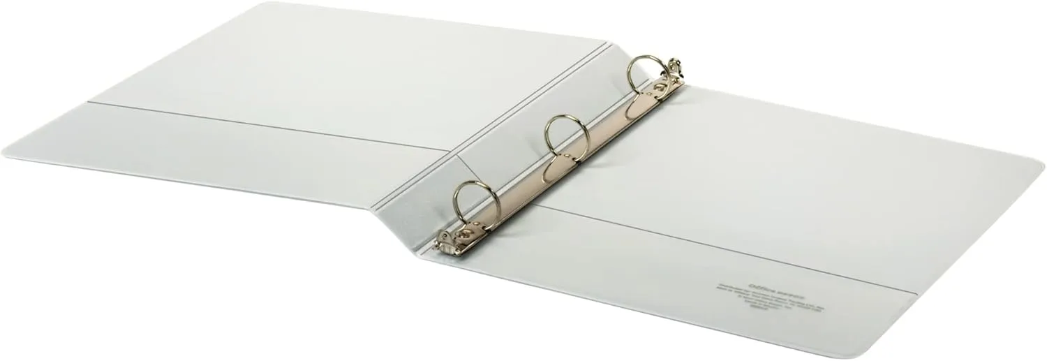 Office Depot® Brand Durable Round-Ring View Binders, 1" Rings, White, Pack of 6 Binders