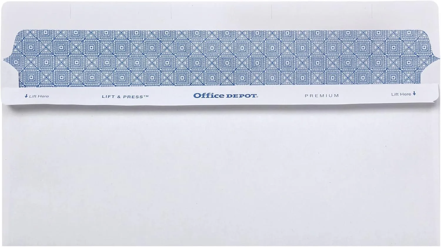 Office Depot 100% Recycled Lift & Press #10 Double-Window Envelopes, Self-Seal, White, 500/Box