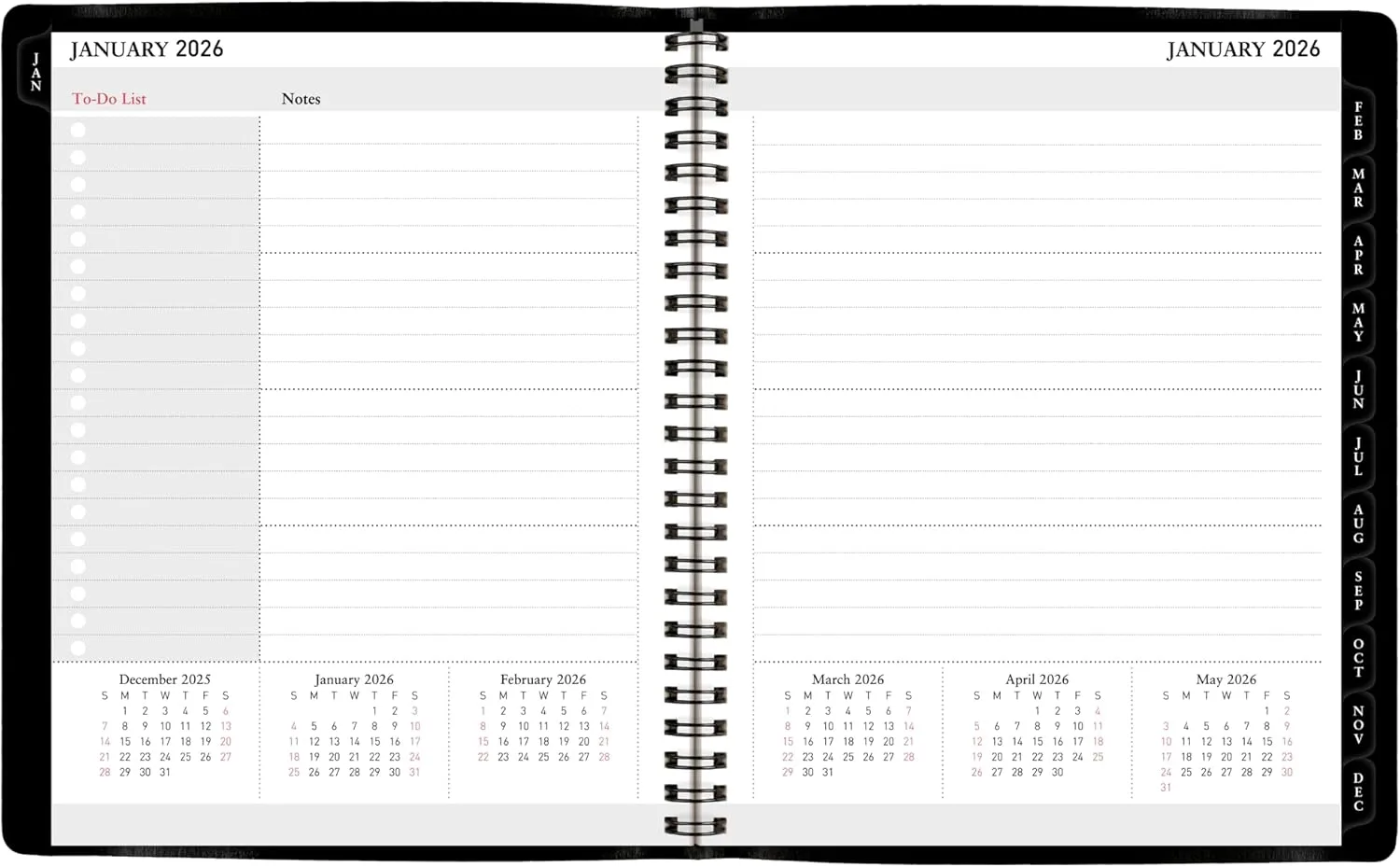 Office Depot Brand 13-Month Monthly Planner, 7" x 9", Black, January 2026 to January 2027, OD71110026