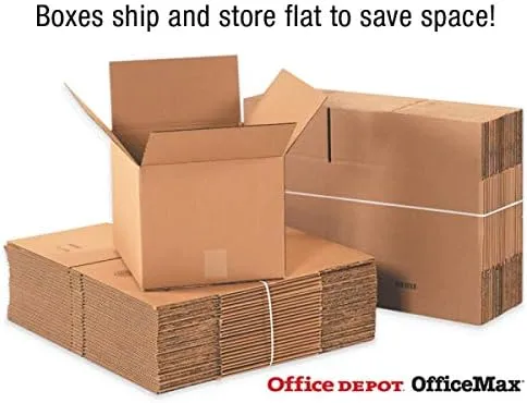 Office Depot Brand Corrugated Boxes, 14in x 14in x 14in, Kraft, Pack Of 25