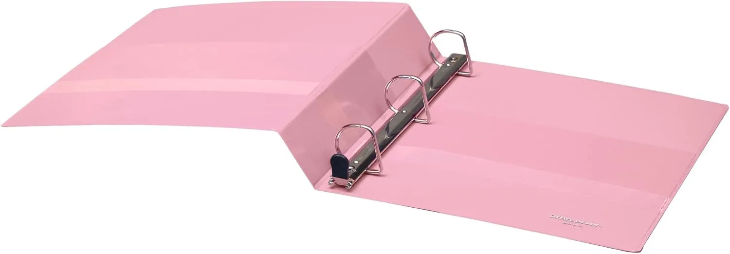 Office Depot Heavy-Duty View 3-Ring Binder, 1 1/2" D-Rings, Pink