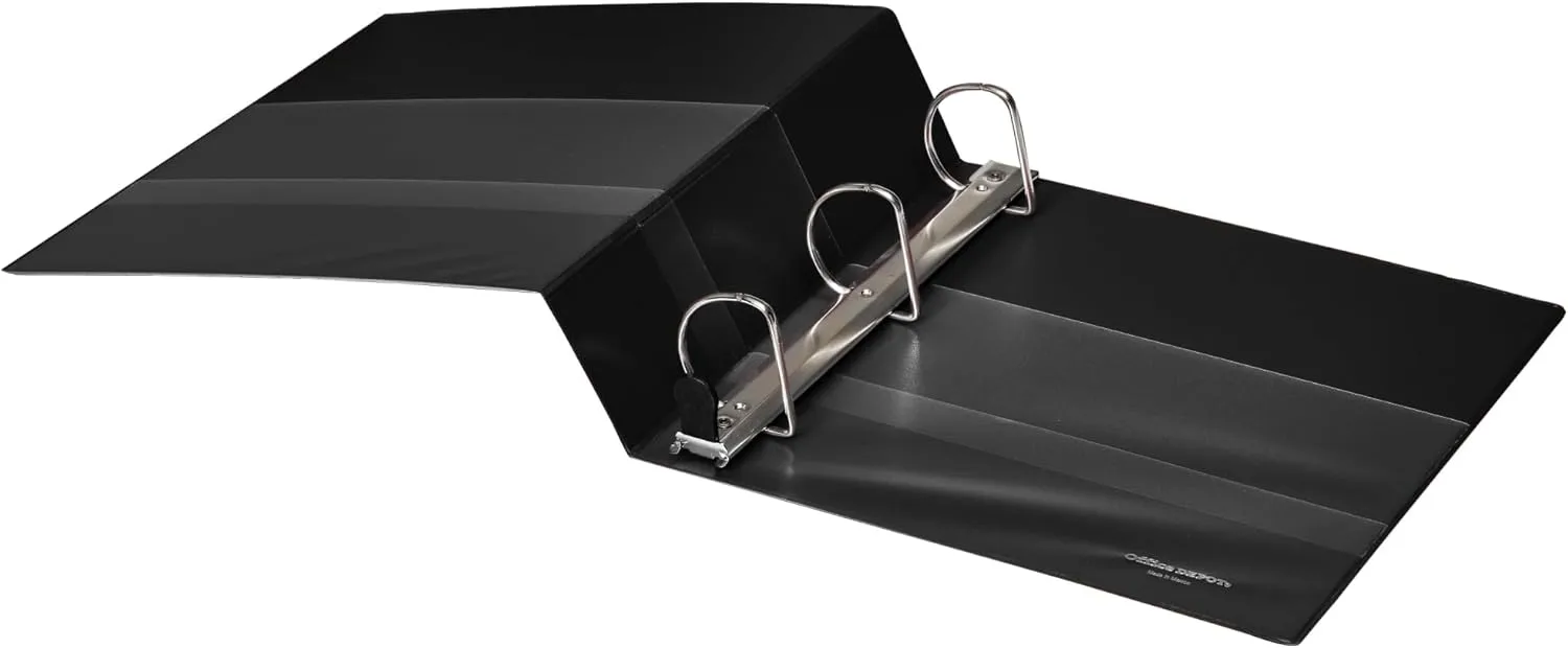 Office Depot® Brand Heavy-Duty View 3-Ring Binder, 2" D-Rings, 49% Recycled, Black