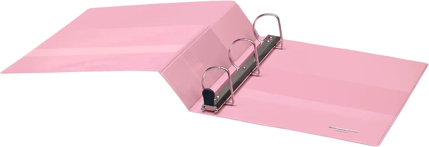 Office Depot® Heavy-Duty View 3-Ring Binder, 2" D-Rings, 49% Recycled, Light Pink