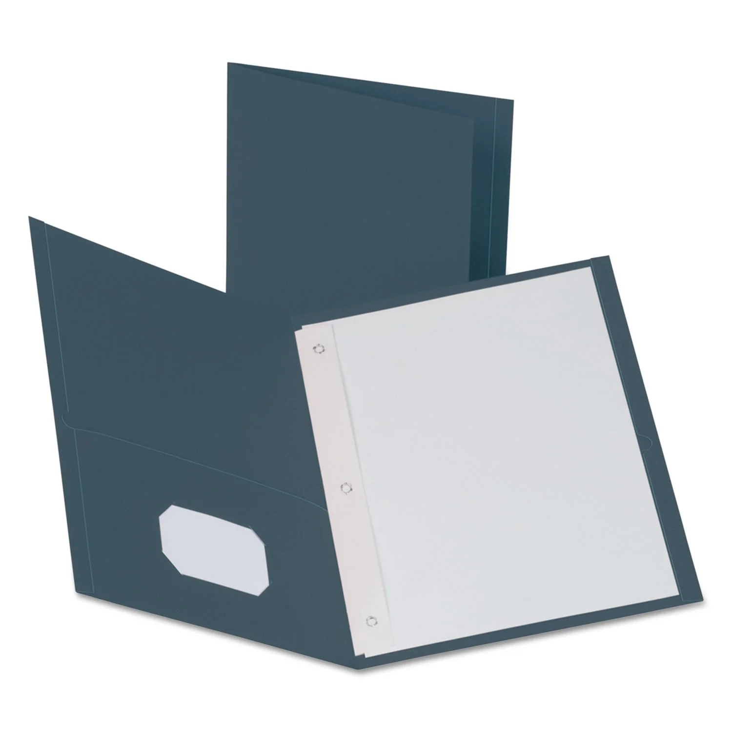 Office Depot Brand 2-Pocket Textured Paper Folders With Prongs, Dark Blue, Pack Of 25