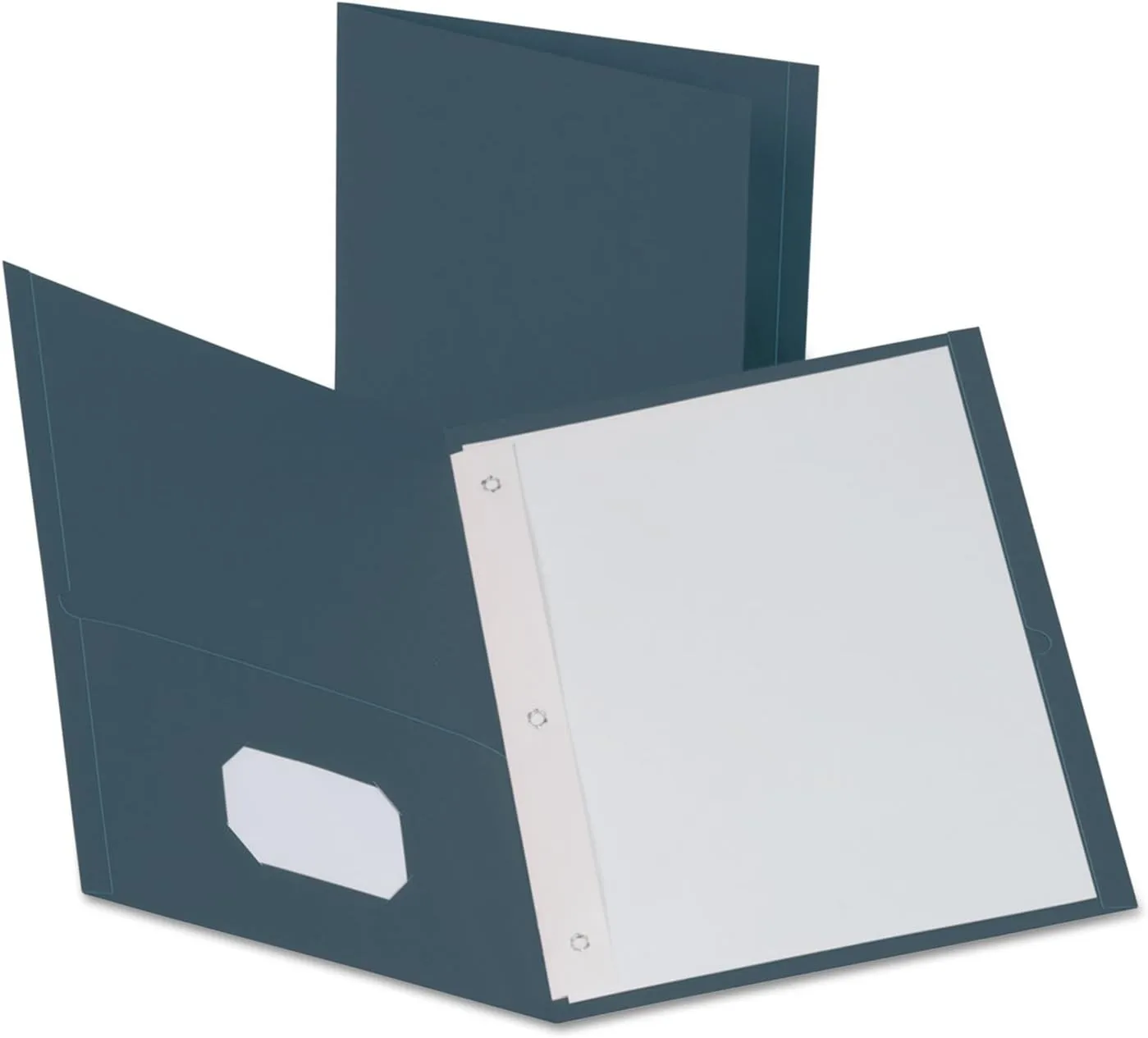Office Depot Brand 2-Pocket Textured Paper Folders With Prongs, Dark Blue, Pack Of 25