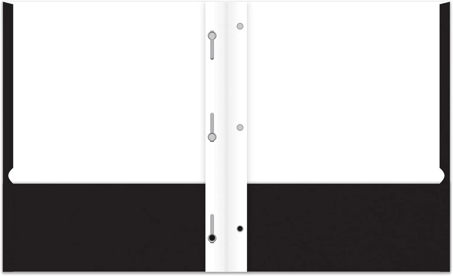 Office Depot® Brand 2-Pocket School-Grade Paper Folder with Prongs, Letter Size, Black