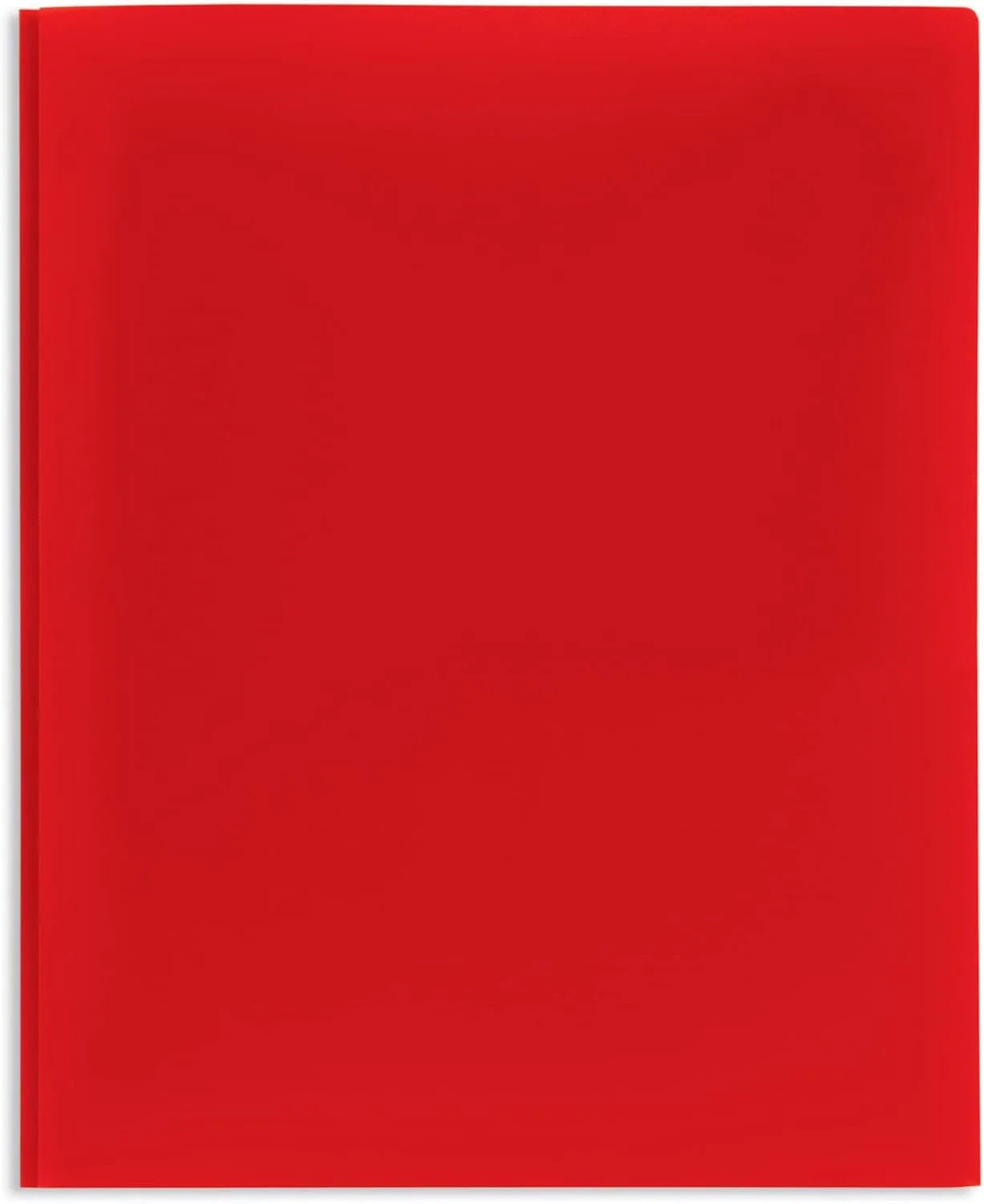 Office Depot® Brand 2-Pocket School-Grade Poly Folders With Prongs, 8-1/2" x 11", Assorted Colors, Pack Of 48