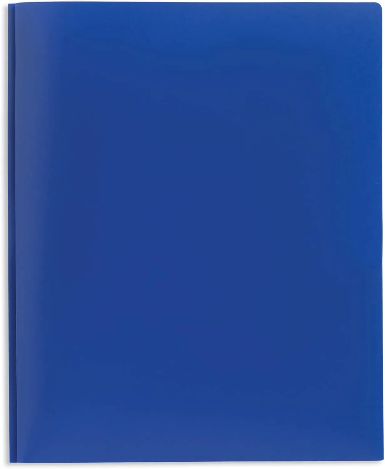 Office Depot® Brand 2-Pocket School-Grade Poly Folders With Prongs, 8-1/2" x 11", Assorted Colors, Pack Of 24