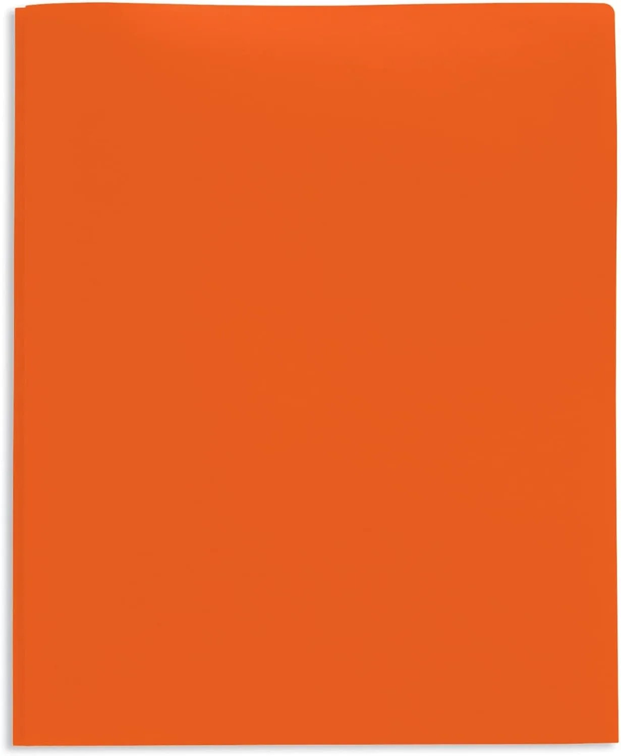Office Depot® Brand 2-Pocket School-Grade Poly Folders With Prongs, 8-1/2" x 11", Assorted Colors, Pack Of 48