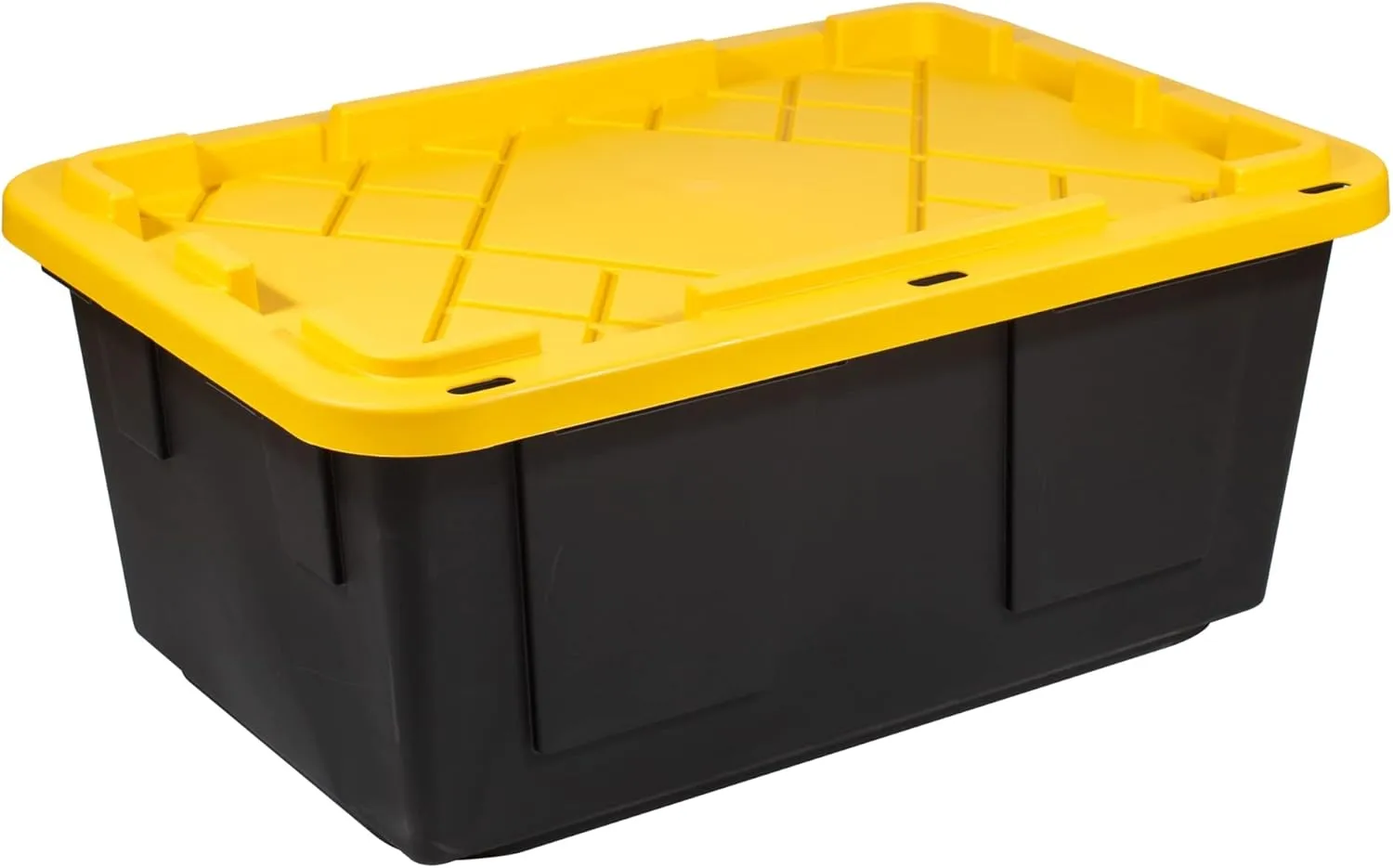 Office Depot Brand by Greenmade Professional Storage Totes, 23-Gallon, Black/Yellow, Pack Of 4