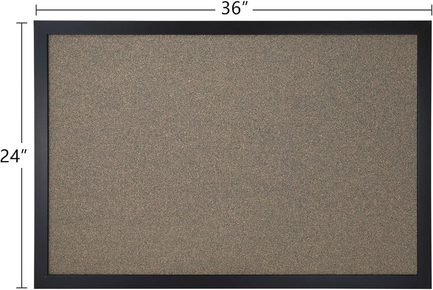 Office Depot Cork Board, 24" x 36", Natural Cork, Black Frame