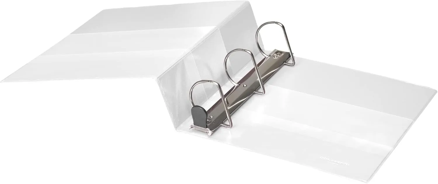 Office Depot® Heavy-Duty View 3-Ring Binder, 3" D-Rings, White, 49% Recycled, Pack Of 2
