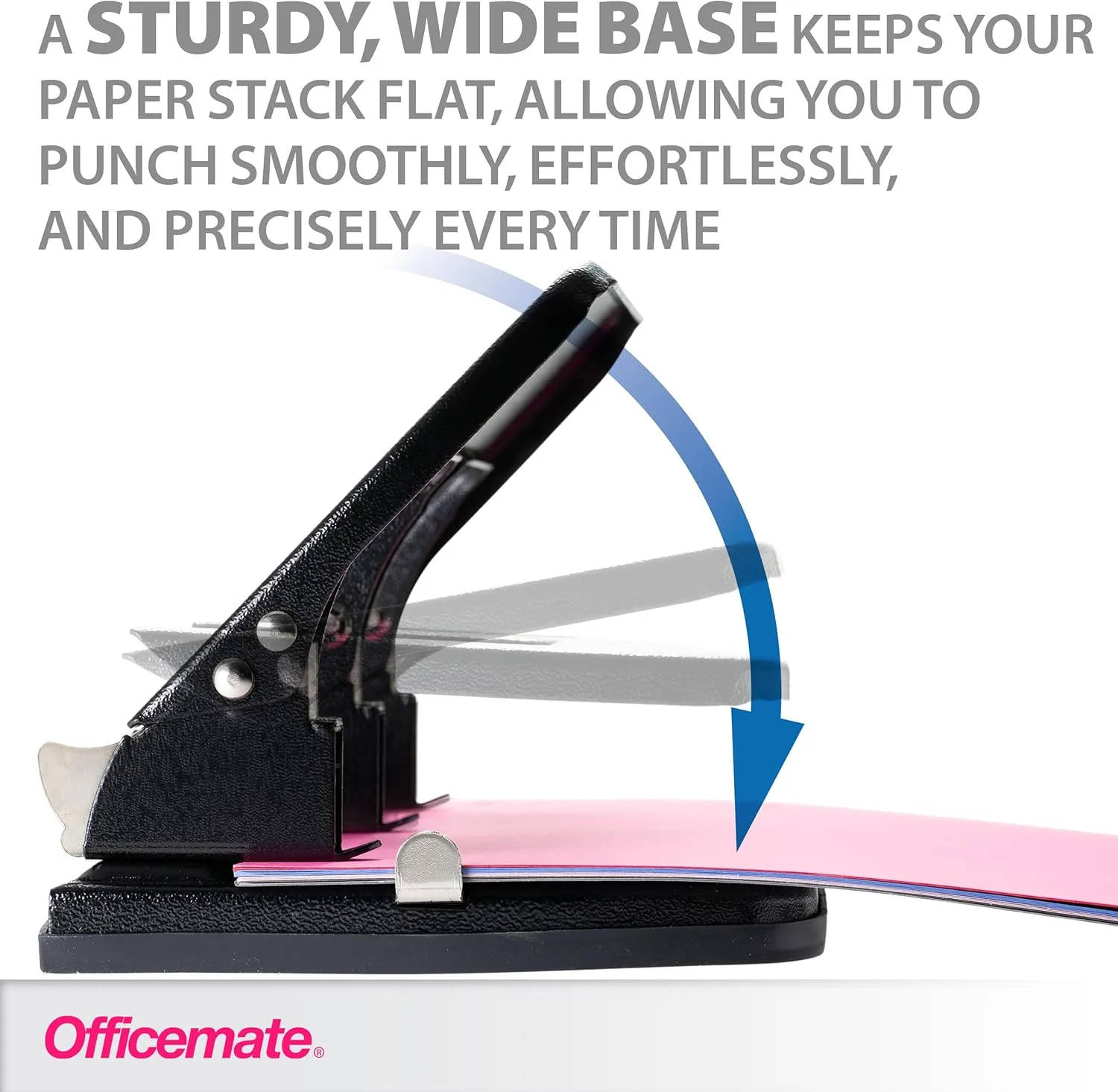 Office Depot Medium-Duty 3-Hole Punch with Ergonomic Handle, 30-Sheet Capacity, Black