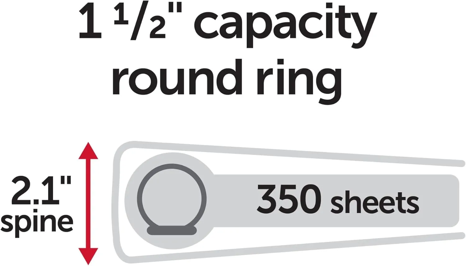 Office Depot® Brand Durable View 3-Ring Binder, 1 1/2" Round Rings, White, Pack Of 4
