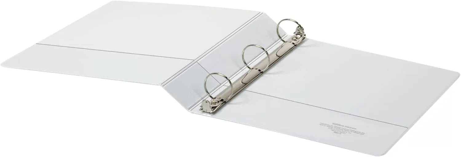 Office Depot® Brand Durable View 3-Ring Binder, 1 1/2" Round Rings, White, Pack Of 4