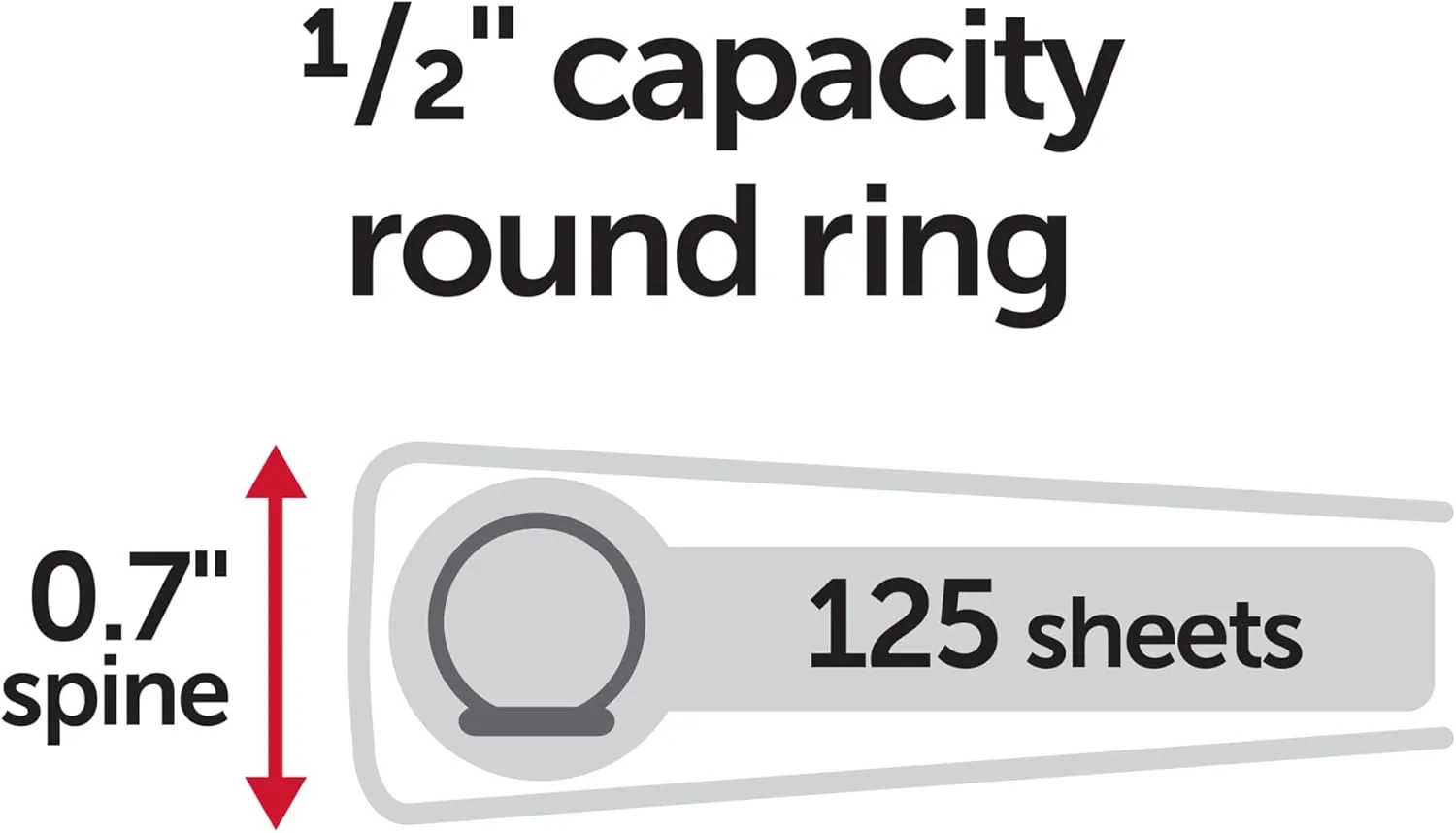 Office Depot® Brand 3-Ring Durable View Binder, 1/2" Round Rings, Red