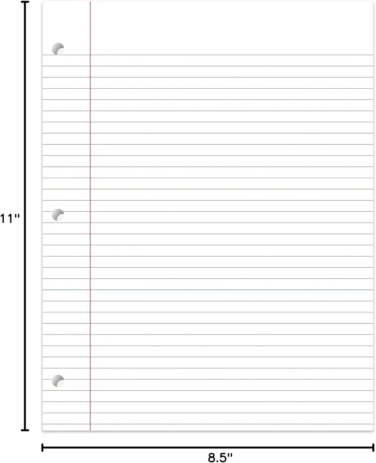 Office Depot 30% Recycled College-Ruled Notebook Filler Paper, 3-Hole Punched, 11in. x 8 1/2in., 100 Sheets, 09259OD