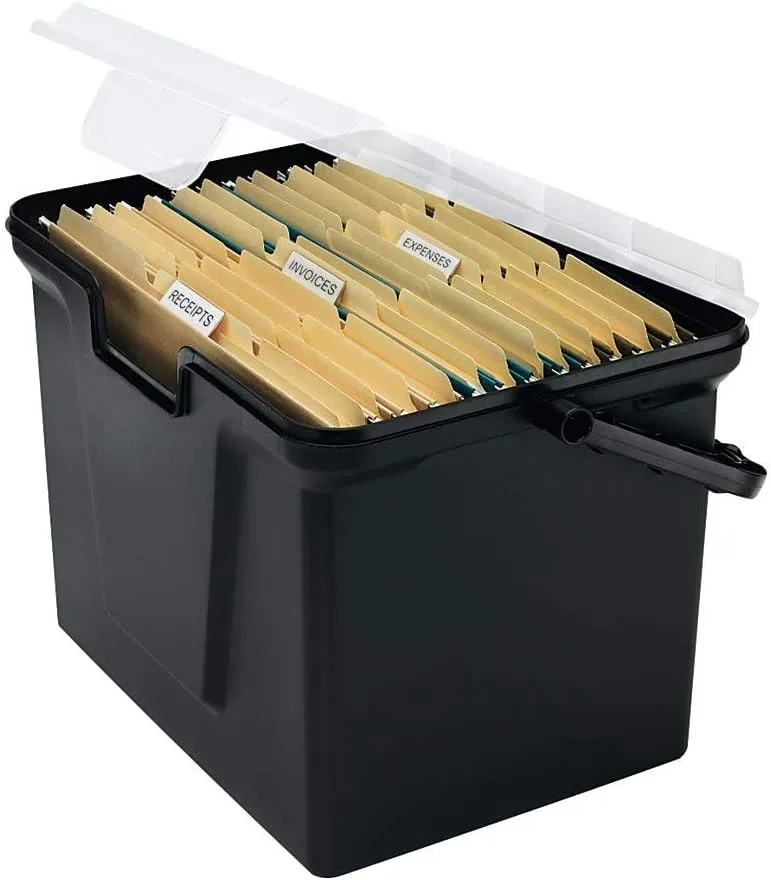 Office Depot 30% Recycled Portable File Box, 10 11/16in.H x 14 11/16in.W x 10 3/8in.D, 50649