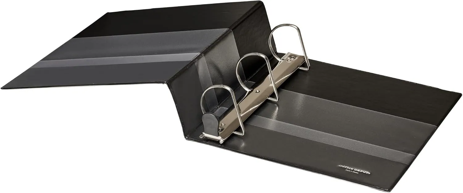 Office Depot Heavy-Duty View 3in D-Ring Binder, Black, 49% Recycled, Pack of 2