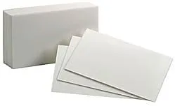 Office Depot Blank Index Cards, 3 x 5 in, White, Pack of 100