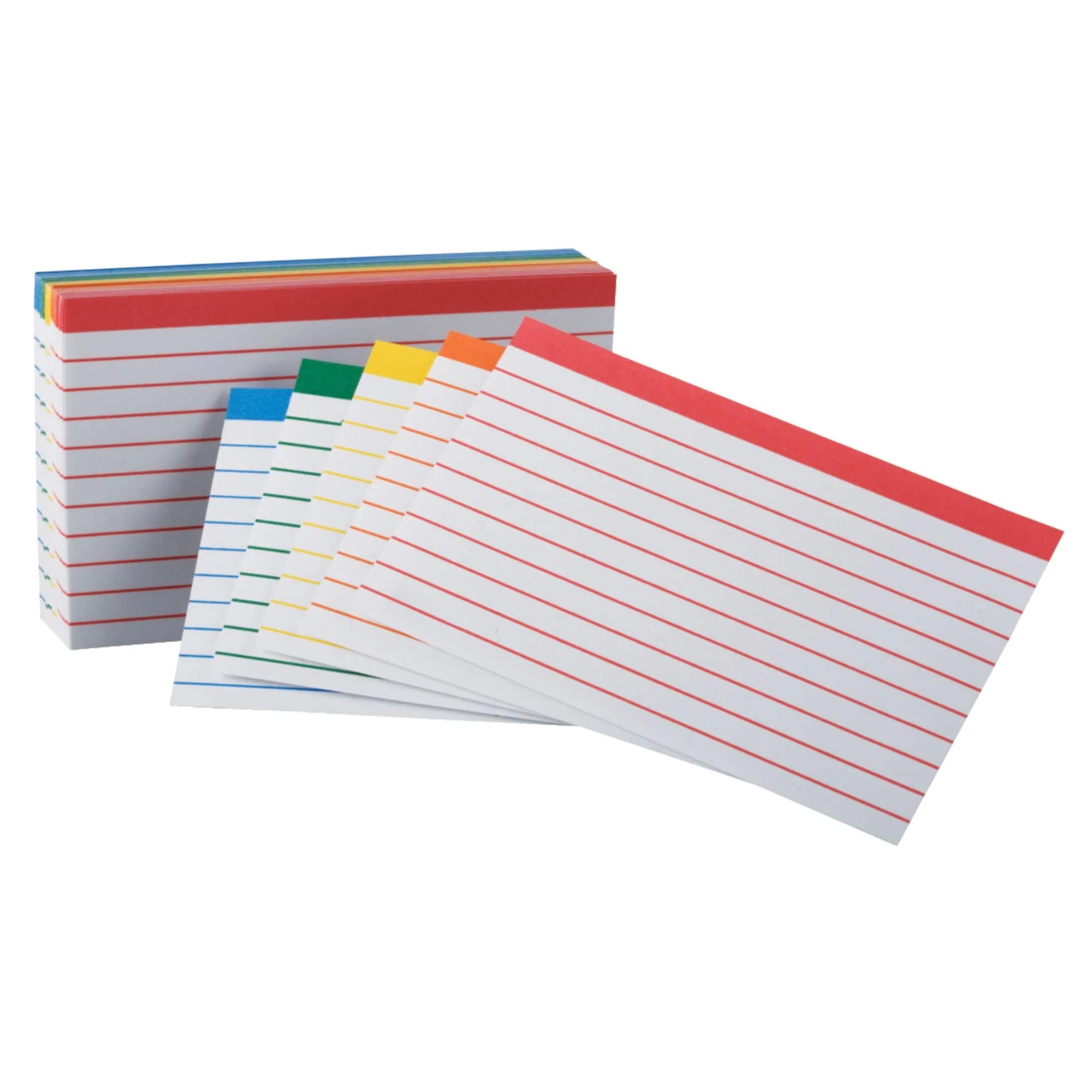 Office Depot Color-Coded Ruled Index Cards, 3in. x 5in., Assorted Colors, Pack Of 100, OD04753