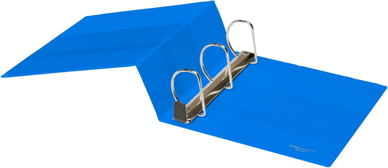 Office Depot Brand Heavy-Duty Easy Open D-Ring View Binder, 4in Rings, 54% Recycled, Blue