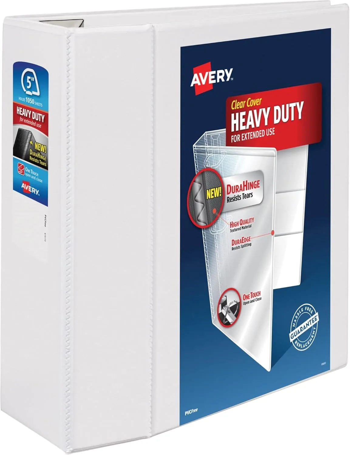 Office Depot Brand Heavy-Duty D-Ring View Binder, 5" Rings, 54% Recycled, White