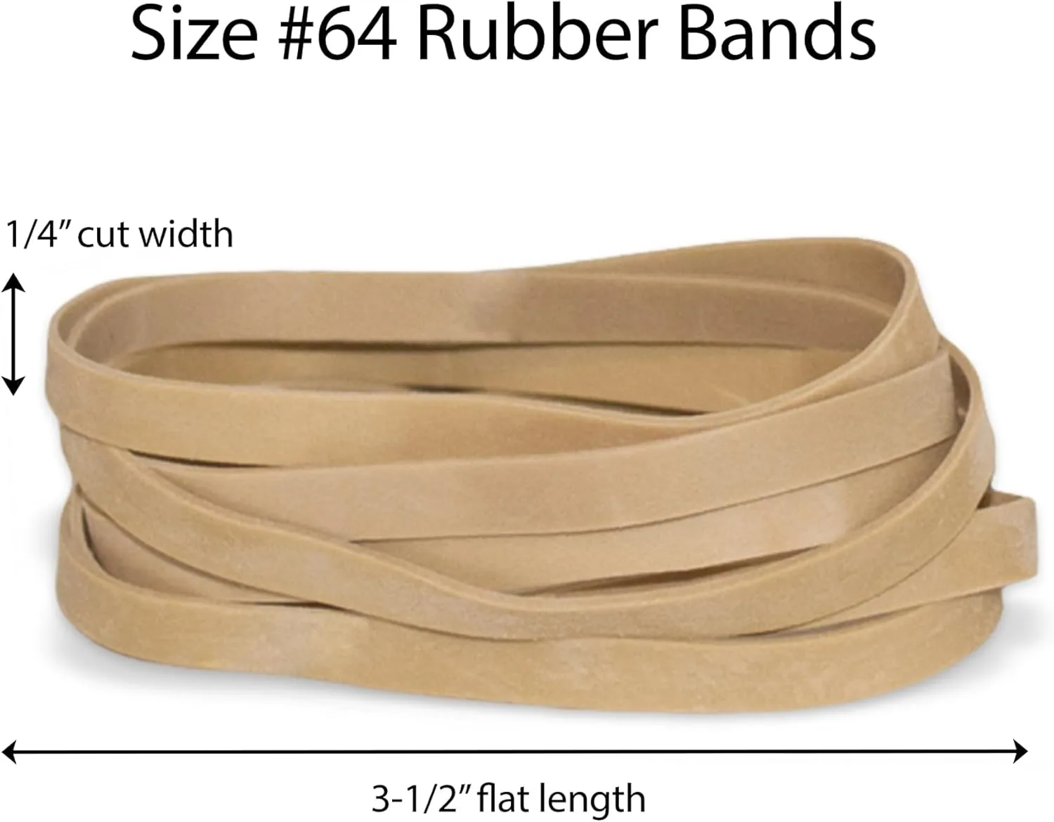 Office Depot - Rubber Bands - Rubber Bands, #64, 1 lb Bag - Rubber Bands in 1 lb Bags - Size 3-1/2" x 1/4" x 3-1/2" x 1/4"