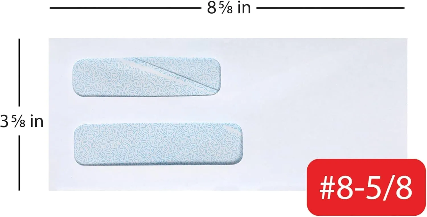 Office Depot Double-Window Envelopes, #8 5/8 (3-5/8 x 8-5/8 in), White, Box of 500
