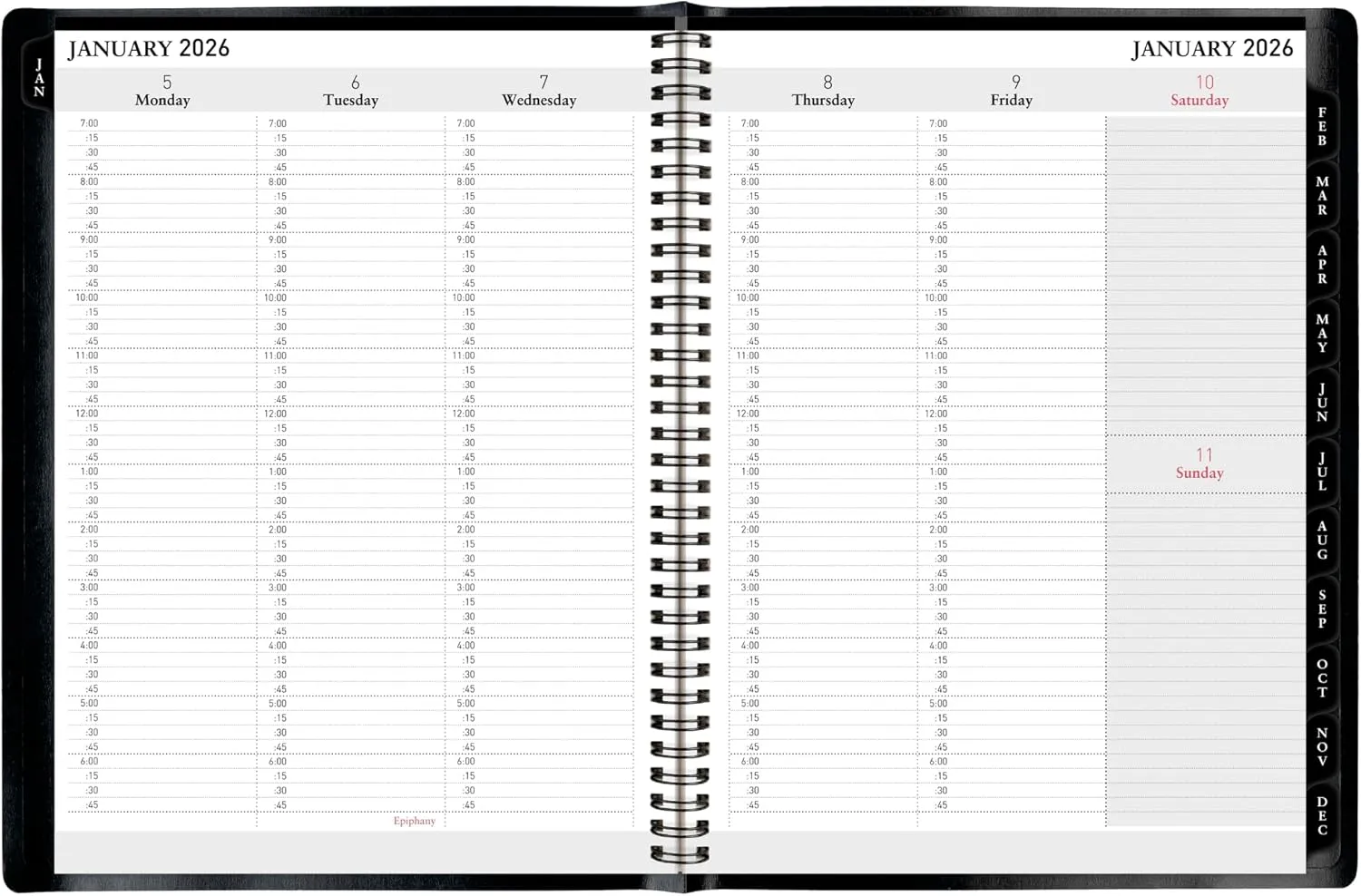 Office Depot Brand Weekly Monthly Planner, 8" x 11", Black, January 2026 to December 2026, OD71080026